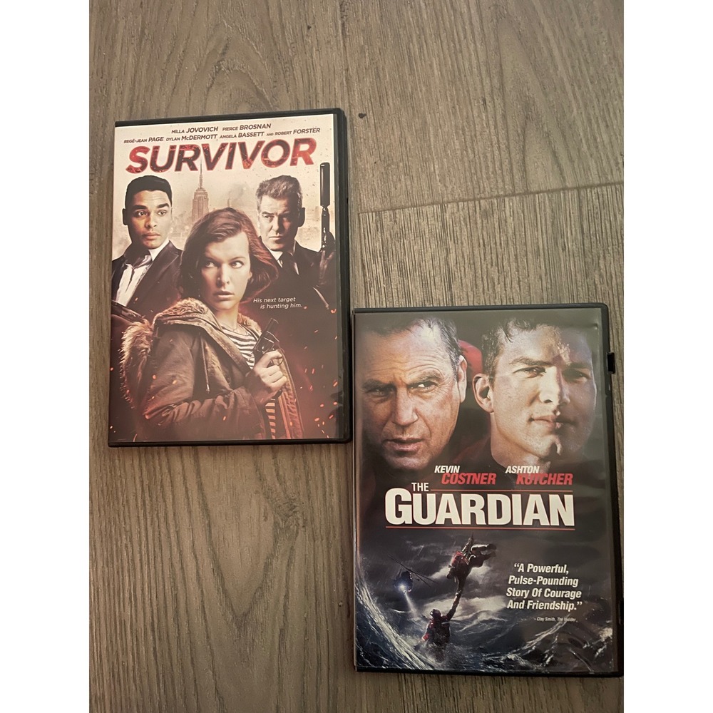 Survivor Milla Jovovich & The Guardian Kevin Costner Ashton Kutcher DVD Bundle
